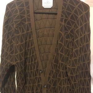 Urban Outfitters Olive Geometric Cardigan